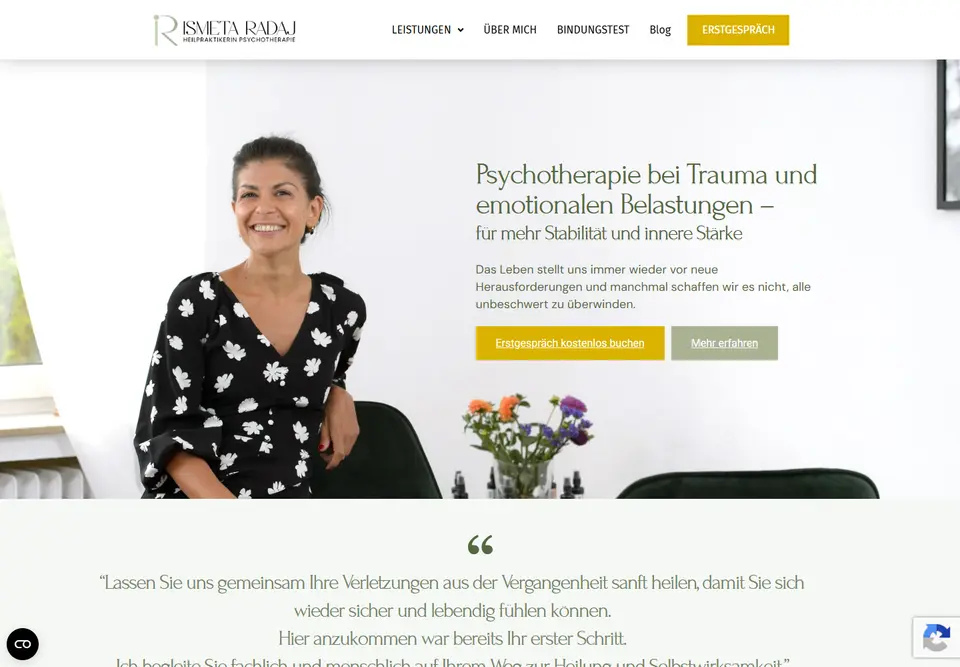 Startseite von ismetaradaj.com nach der Überarbeitung